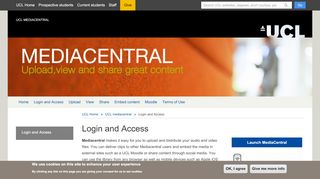 
                            5. Login and Access | UCL mediacentral - UCL - London's Global ...