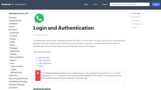 
                            4. Login and Auth - WhatsApp Business API - Facebook for Developers