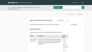 
                            12. Login and authentication security | ServiceNow Docs