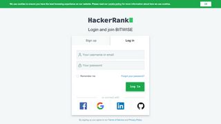 
                            11. Login and join BITWISE - HackerRank