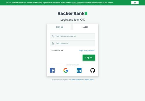 
                            5. Login and join XXX - HackerRank