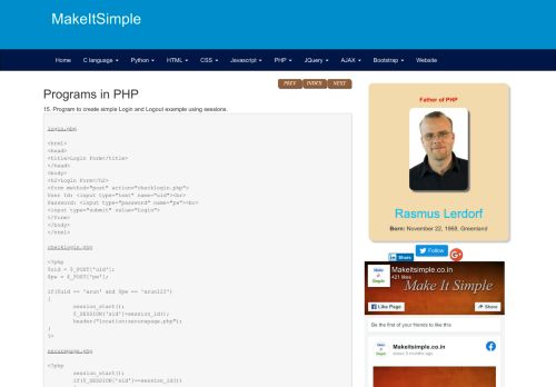 
                            3. Login and Logout example using Sessions in PHP - Make It ...