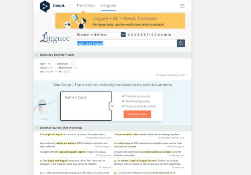 
                            8. login and logout - French translation – Linguee