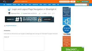 
                            7. Login and Logout Page Navigation in Silverlight 4 - C# Corner