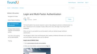 
                            13. Login and Multi-Factor Authentication – foundU