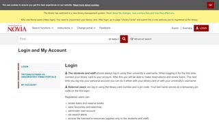 
                            4. Login and My Account | Novia Åbo - Alma (Åbo Akademi) - Finna