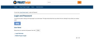 
                            5. Login and Password - Project Insight