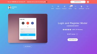 
                            8. Login and Register Modal: Free Bootstrap Login Form @ Creative Tim