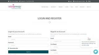 
                            13. Login and Register - Selling Energy