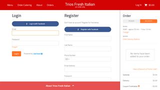 
                            7. Login and Register | Trios Fresh Italian