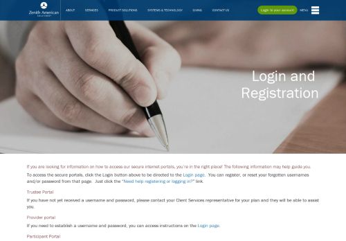 
                            11. Login and Registration Instructions - Zenith American