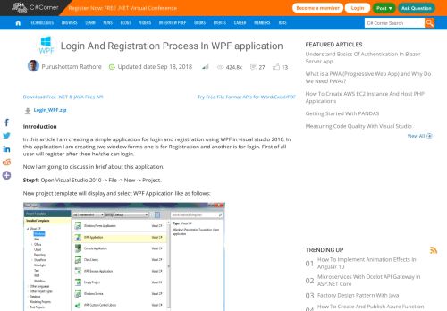 
                            4. Login And Registration Process In WPF application - C# Corner