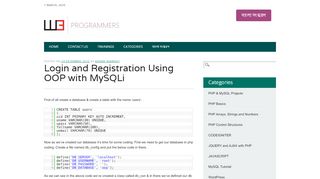 
                            5. Login and Registration Using OOP with MySQLi - w3programmers