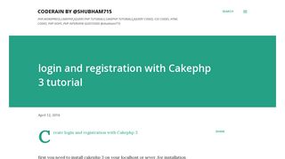
                            7. login and registration with Cakephp 3 tutorial
