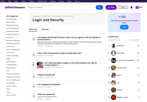 
                            1. Login and Security | Yahoo Answers