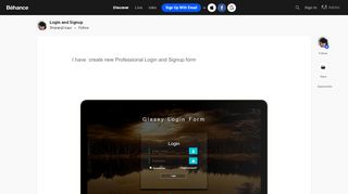 
                            5. Login and Signup on Behance