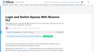 
                            11. Login and Switch Spaces With Bluemix CLI - DZone Cloud