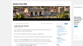 
                            5. Login and user cleanup | Gluten Free SQL