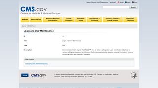 
                            10. Login and User Maintenance - Centers for Medicare ... - CMS