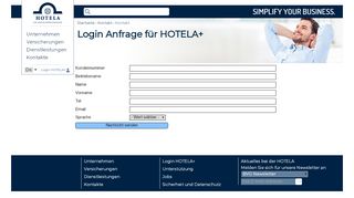 
                            3. Login Anfrage für HOTELA+ | HOTELA