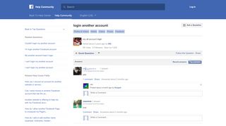 
                            4. login another account | Facebook Help Community | Facebook