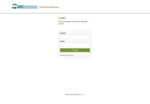 
                            3. Login - ANS - Agência Nacional de Saúde Suplementar