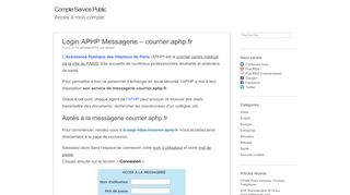 
                            4. Login APHP Messagerie - courrier.aphp.fr - Compte Service Public