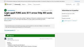 
                            11. Login appli PJMS avec IE11 erreur http 403 accès refusé ...