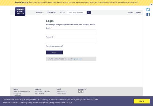 
                            1. Login - Aramex Global Shopper