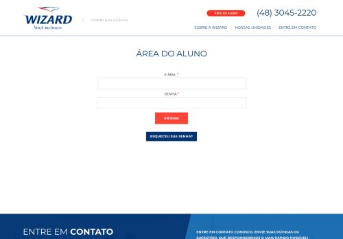 
                            6. Login - Área Do Aluno - Wizard By Pearson - Içara e Criciúma