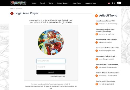 
                            4. Login Area Player Fowtcg.it