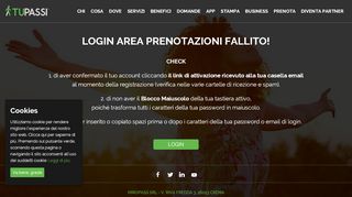 
                            7. LOGIN AREA PRENOTAZIONI FALLITO! - TUPASSI