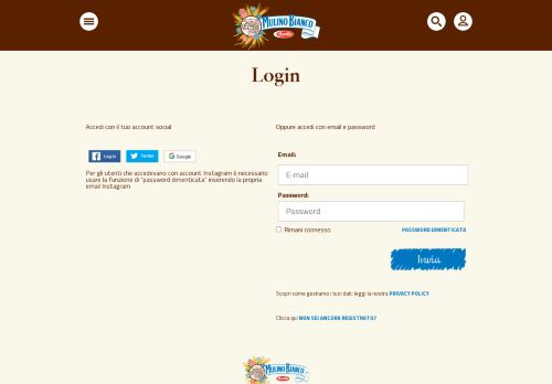 
                            1. Login | Area Riservata | Mulino Bianco