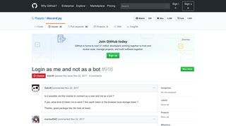 
                            4. Login as me and not as a bot · Issue #918 · Rapptz/discord.py · GitHub