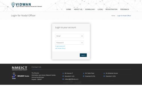 
                            4. Login as Nodal Officer - Vidwan | Profile Page - Inflibnet