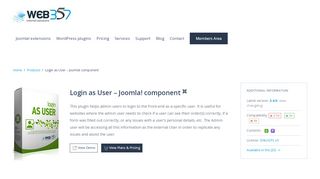 
                            7. Login as User extension for Joomla! - Web357