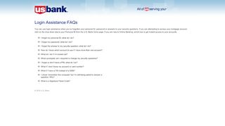
                            13. Login Assistance FAQs - US Bank