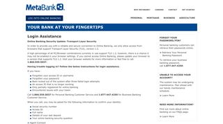 
                            13. Login Assistance - MetaBank