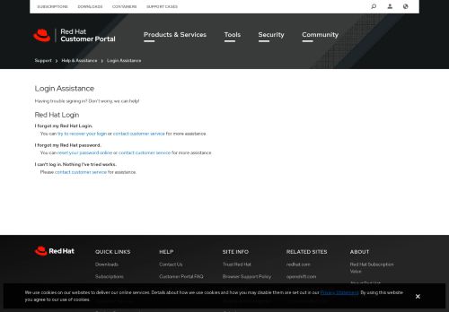 
                            6. Login Assistance - Red Hat Customer Portal