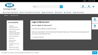 
                            13. Login at my account | Technology for Light - BJB GmbH & Co. KG