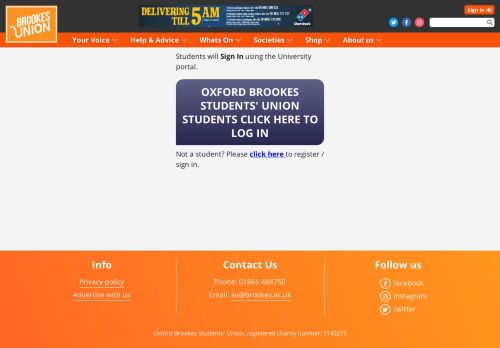
                            12. Login @ Oxford Brookes Students' Union