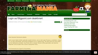 
                            3. Login auf Bigpoint.com deaktiviert | Farmeramania