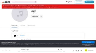 
                            7. Login - Auf Deezer anhören | Musik-Streaming