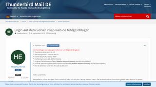 
                            3. Login auf dem Server imap.web.de fehlgeschlagen - Konten ...