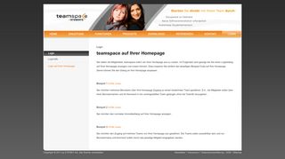 
                            3. Login auf Ihrer Homepage - Teamspace4students