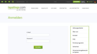 
                            3. Login auf Lapalingo.com - Anmelden