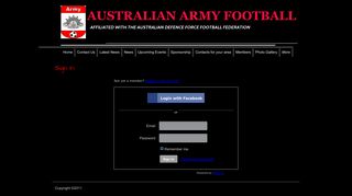 
                            9. Login - australian army football