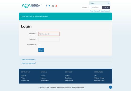 
                            12. Login - Australian Chiropractors Association