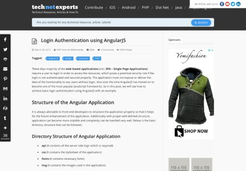 
                            5. Login Authentication using AngularJS | TechNetExperts