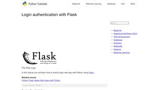 
                            9. Login authentication with Flask – Python Tutorial - Pythonspot